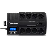 Источник бесперебойного питания, CyberPower, BR1200ELCD, Мощность 1200ВА/720Вт, BR-серия, Линейно-интерактивный, Напольный, ЖК дисплей/USB/Tel.line, Диапазон работы AVR: 165-290В, Бат.1 шт., Вых: 8x