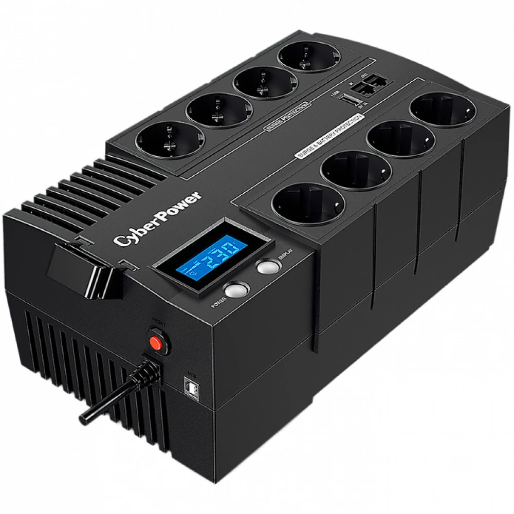 ИБП CyberPower BR700E, Line-Interactive, 700VA/420W, 8 (4+4) Schuko розеток, USB./ UPS CyberPower BR700E, Line-Interactive, 700VA/420W, 8 (4+4) Schuko sockets, USB.