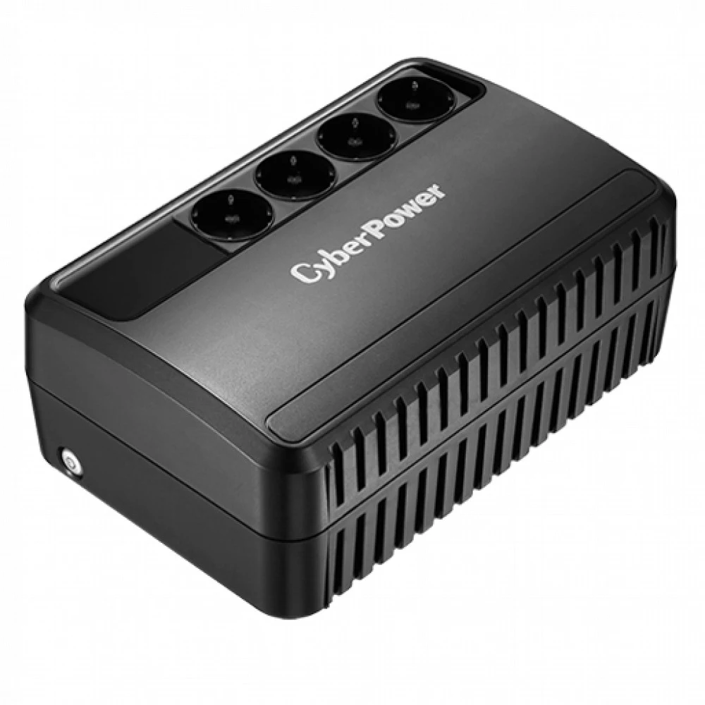 ИБП CyberPower BU1000E, линейно-интерактивный, 1-фазное входное напряжение, выходная мощность 1000ВА/600Вт, 3 мин работы при полной нагрузке, 10 мин работы при половинной нагрузке, выходных разъемов
