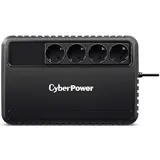 Источник бесперебойного питания, CyberPower, BU850E, Мощность 850ВА/425Вт, BU-серия, Линейно-интерактивный, Напольный, Диапазон работы AVR:165-275В, Бат.1 шт., Вых: 4xSchuko , Чёрный