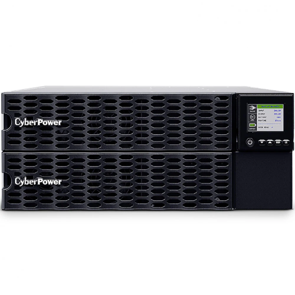 Источник бесперебойного питания, CyberPower, OL8KERTHD, Мощность 8000ВА/8000Вт, OLHD-серия, On-Line, Стоечный 4U, Color LCD/RMCARD205/HID USB/RJ11/RJ45/RS232+Сухие контакты/EPO/BMS, AVR: 200-240В, В