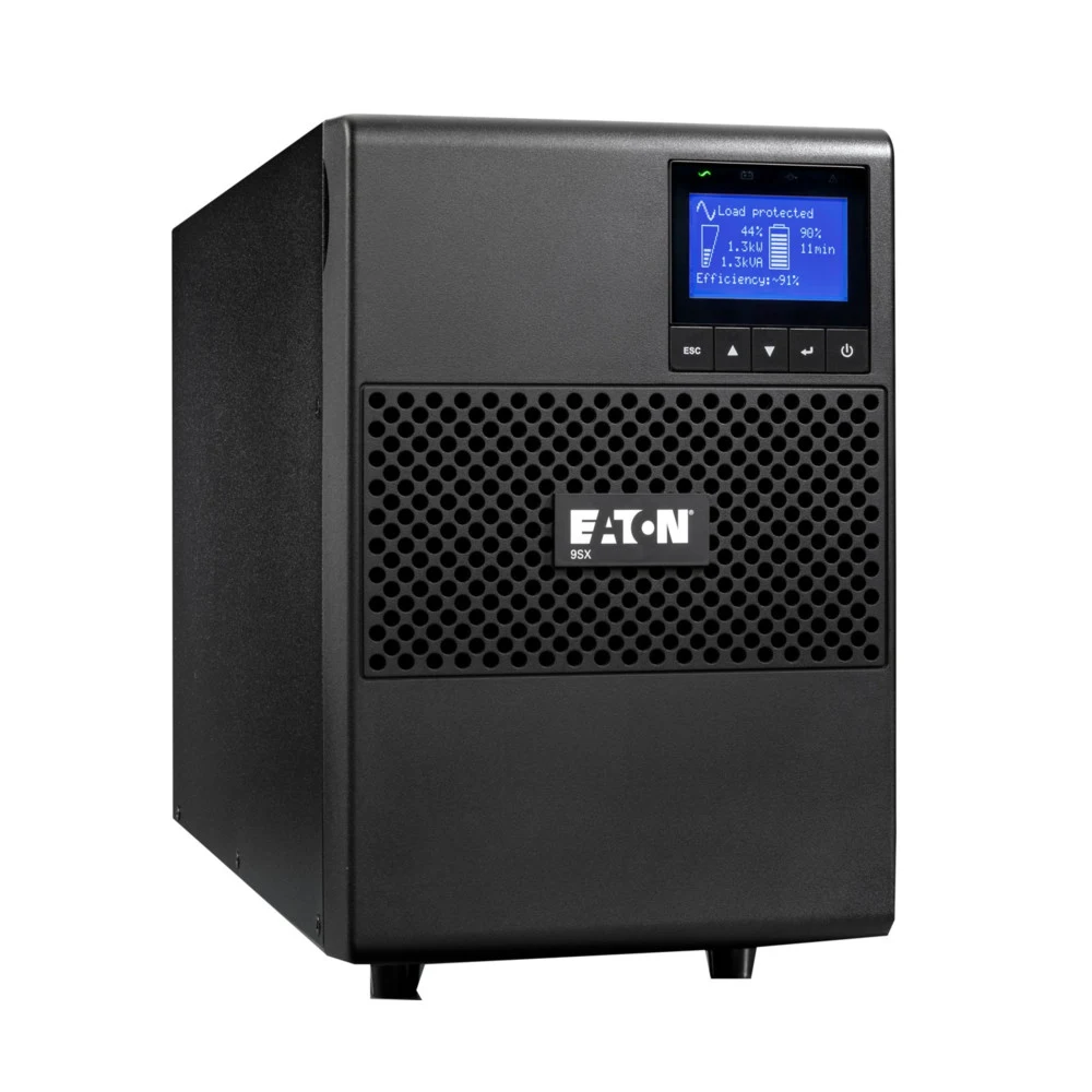 Источник бесперебойного питания, Eaton, 9SX1500I, Онлайн, Напольный, Мощность 1500ВА/1350Вт, Диапазон работы AVR: 190-276В (с возможностью регулировки до 120-276В), Бат.: 12В/9 Ач*4шт., Чистая синус