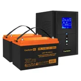 Комплект ИБП EX295987RUS + батарея 100Aч EX285656RUS 2шт (инвертор, синус, для котла) ExeGate SineTower SZ-1000.LCD.AVR.2SH.1C13.USB <1000VA/800W, чистый синусоида, LCD дисплей, AVR, 2*Schuko+1*C13,