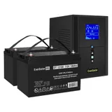 Комплект ИБП EX295988RUS + батарея 100Aч EX282985RUS 2шт (инвертор, синус, для котла) ExeGate SineTower SZ-1500.LCD.AVR.2SH.1C13.USB <1500VA/1200W, чистый синусоида, LCD дисплей, AVR, 2*Schuko+1*C13