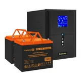 Комплект ИБП EX295989RUS + батарея 80Aч EX285654RUS 2шт (инвертор, синус, для котла) ExeGate SineTower SZ-2000.LCD.AVR.3SH.1C13.USB <2000VA/1600W, чистый синусоида, LCD дисплей, AVR, 3*Schuko+1*C13,