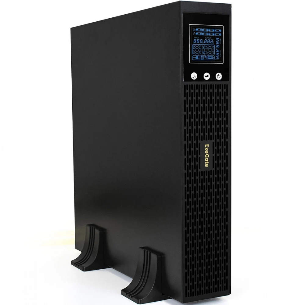 ИБП Pure Sine Wave ExeGate SinePower UHB-2000.LCD.AVR.8C13.RJ.USB.2U (2000VA/1600W, LCD, AVR, 8*C13, RJ45/11, USB, батарея 12V 7.2Ah - 4шт, Rackmount 2U/Tower, металлический корпус, Black)