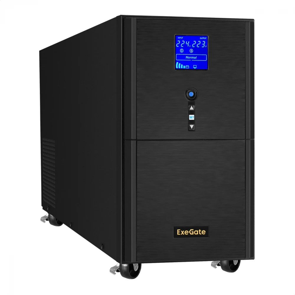 ИБП (инвертор, синус, для котла) ExeGate SineTower SN-5000.LCD.AVR.2SH.1C13.T.RJ.USB (5000VA/4000W, чистая синусоида, LCD дисплей, AVR, 2*EU/Тип F(Schuko)+1*C13+1*клеммы, RJ45/11, USB, батарея 12V 1