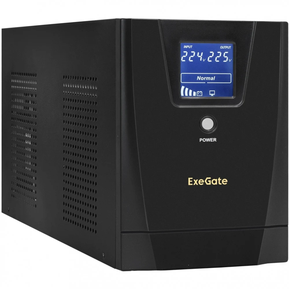 ИБП ExeGate SpecialPro Smart LLB-3000.LCD.AVR.3SH.2C13.RJ.USB (3000VA/1800W, LCD, AVR,3*EU/Тип F(Schuko)+2*C13,RJ45/11,USB, батарея 12V 9Ah - 4 шт., металлический корпус, Black)