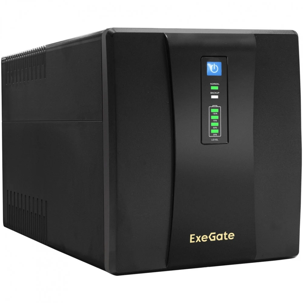 Exegate (EP212521RUS/EP223437RUS) SpecialPro UNB-1500.LED.AVR.4SH.USB (1500VA/950W, LED, AVR, 4*Schuko, USB, батарея 12V 9Ah - 2 шт., Black)