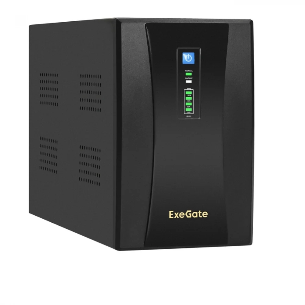 ИБП ExeGate SpecialPro UNB-2000.LED.AVR.4C13.RJ.USB (2000VA/1200W, LED, AVR,4*C13, RJ45/11,USB, батарея 12V 9Ah - 2 шт., металлический корпус, Black)
