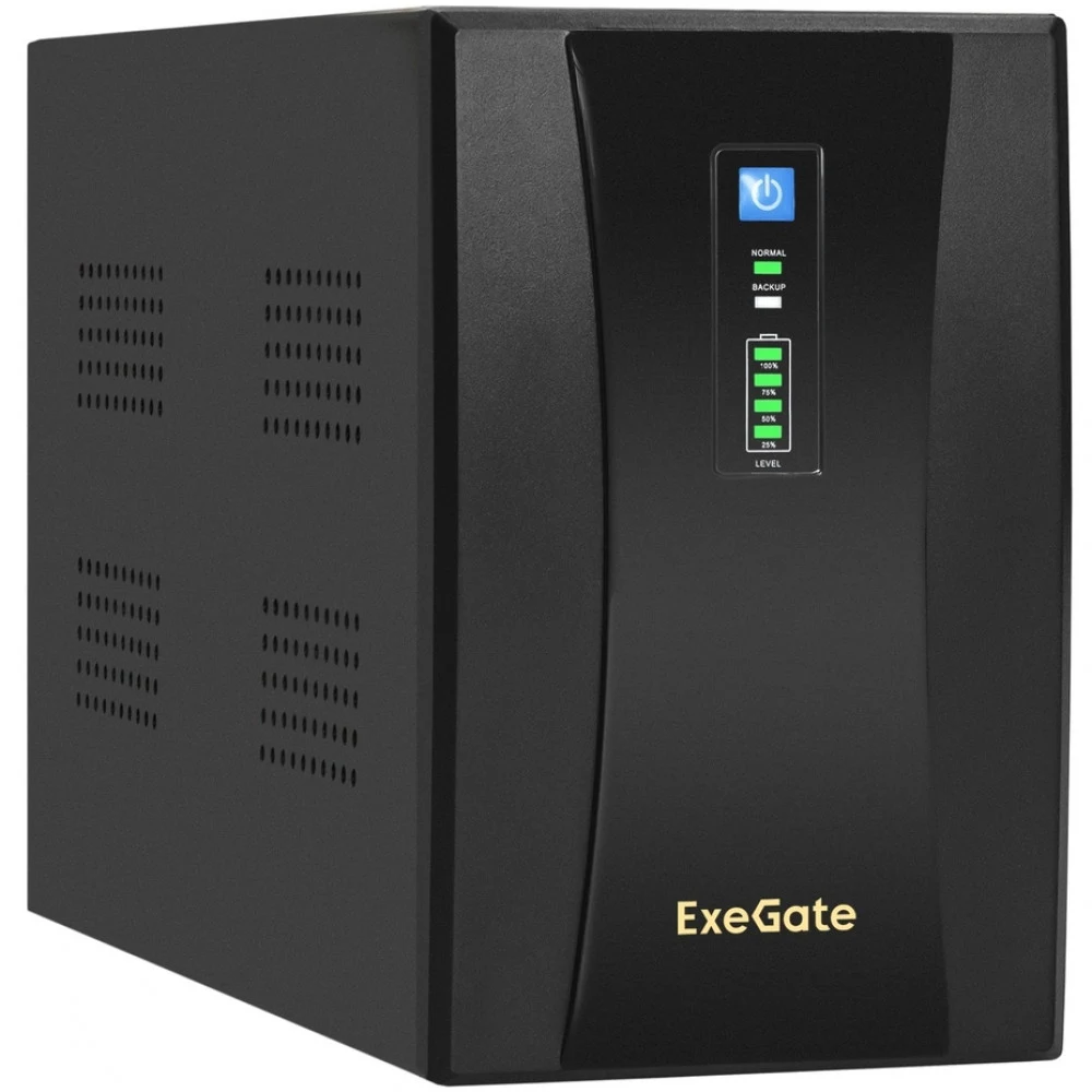 ИБП ExeGate SpecialPro UNB-2200.LED.AVR.2SH.RJ.USB (2200VA/1300W,LED, AVR,2*EU/Тип F(Schuko), RJ45/11, USB, батарея 12V 9Ah - 2 шт., металлический корпус, Black)