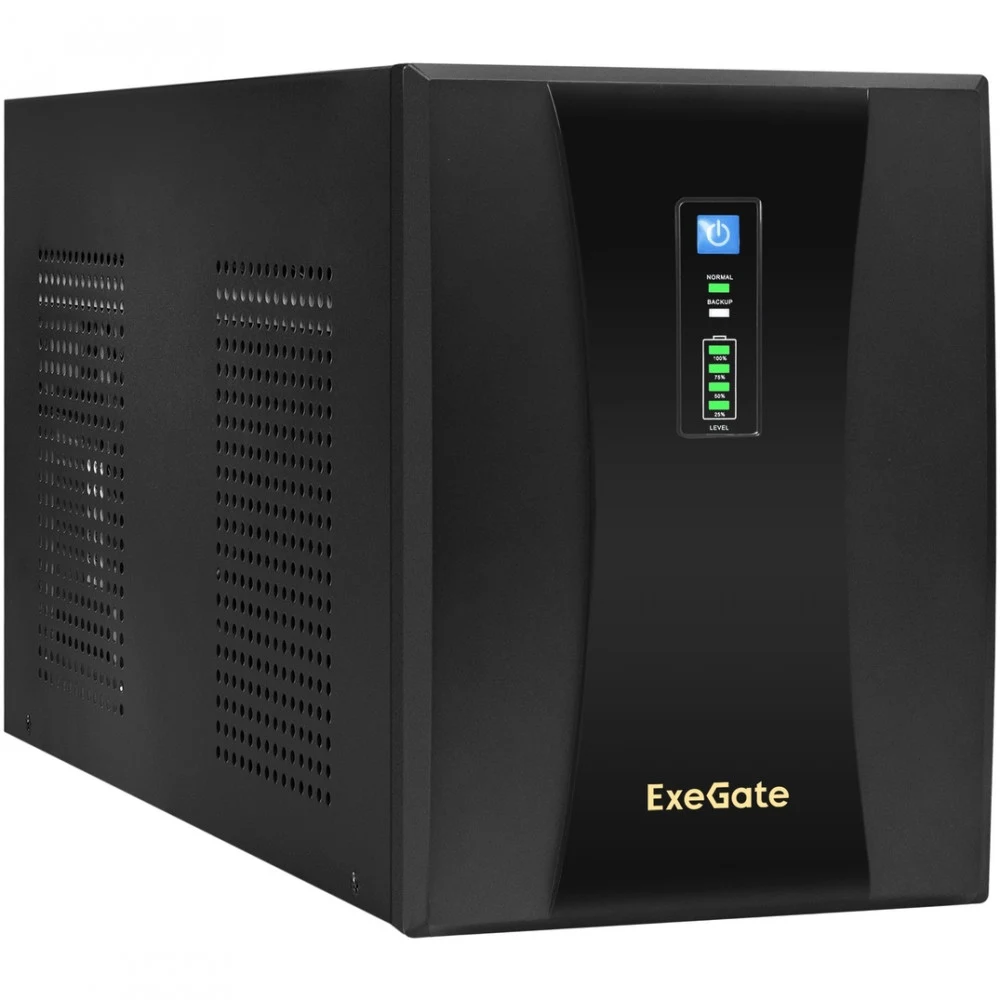 ИБП ExeGate SpecialPro UNB-3000.LED.AVR.2SH.4C13.RJ.USB (3000VA/1800W,LED, AVR,2*EU/Тип F(Schuko)+4*C13,RJ45/11,USB, батарея 12V 9Ah - 4 шт., металлический корпус, Black)