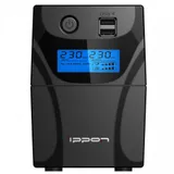 UPS Ippon Back Power Pro II Euro 850, 850VA, 480W,1x12V/9Ah,AVR 162-290В,2xSchuko CEE7,USB,RJ-45,LCD