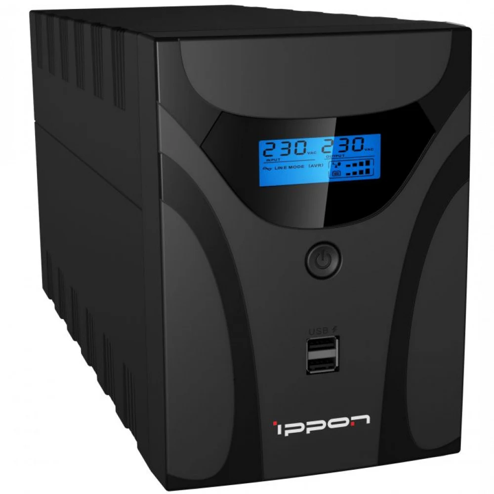 ИБП Ippon Smart Power Pro II Euro 1600 black (линейно-интерактивный, 1600VA, 960W, 4xEURO, RJ-45, USB-B, 2xUSB-A, 5V, 1.8A) (1029742)