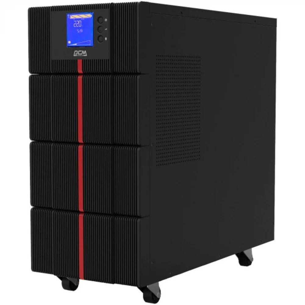 ИБП Powercom MAC-10K, двойного преобразования, 10KВА, 10KВт, LCD, Tower, 8 розеток IEC320 C13 с резервным питанием, 2 розетки C19, клеммная колодка, USB, RS-232, слот под SNMP карту, EPO, защита RJ4