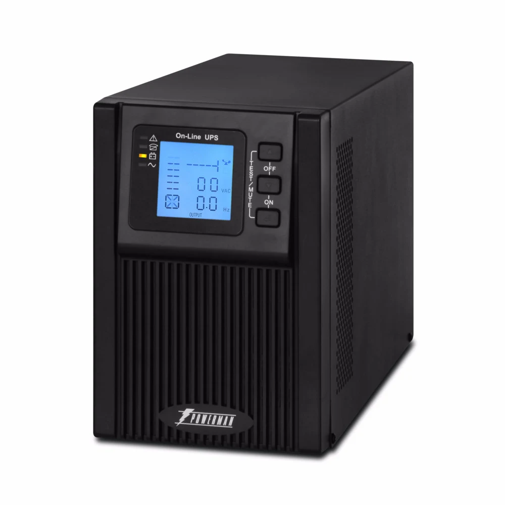 ИБП POWERMAN Online 1000 plus, LCD, двойного преобразования, 1000ВА, 900Вт, 2 евророзетки с резервным питанием, USB, RS232, слот SNMP, разъем EPO, внешний блок батарей (в комплект не входит), 215 х