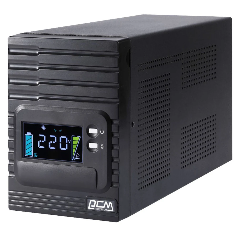 Источник бесперебойного питания Powercom Источник бесперебойного питания Powercom SMART KING PRO+, Интерактивная, 2000 ВА / 1600 Вт, Tower, IEC, LCD, Serial+USB, USB, SmartSlot