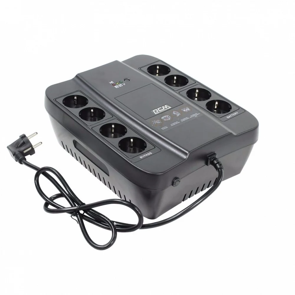 Источник бесперебойного питания Powercom Back-UPS SPIDER, OffLine, 450VA/270W, Tower, 8xSchuko outlets (4 surge & 4 batt) (332718)