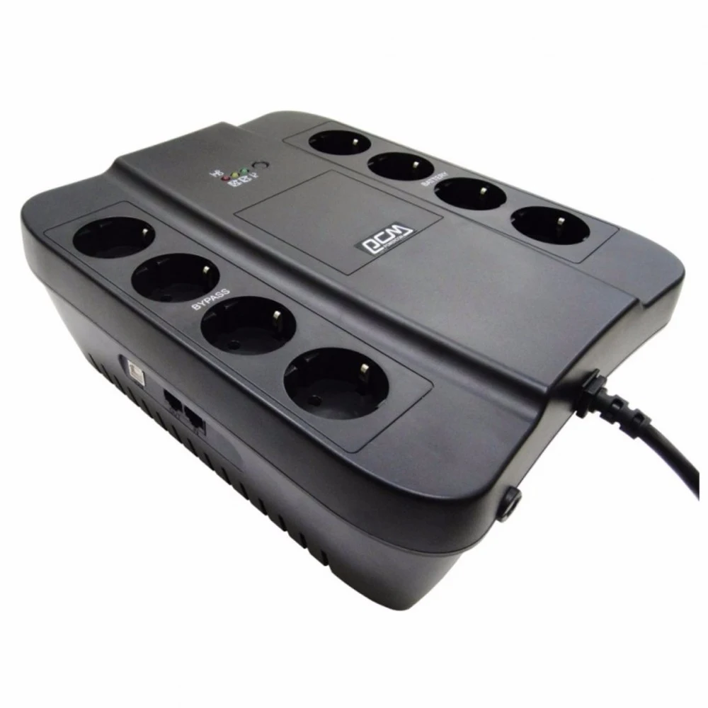 Источник бесперебойного питания Powercom Back-UPS SPIDER, Line-Interactive, 650VA/390W, Tower, 8xSchuko outlets (4 surge & 4 batt), USB (688275)