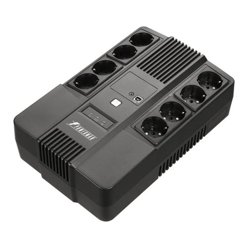 ИБП POWERMAN Brick 650 PLUS, линейно-интерактивный, 650ВА, 360Вт, 4 евророзетки с резервным питанием, 4 евророзетки с фильтрацией, USB, защита RJ45/RJ11, батарея 12В 7Ач 1 шт., 293мм х 202мм х 93мм,