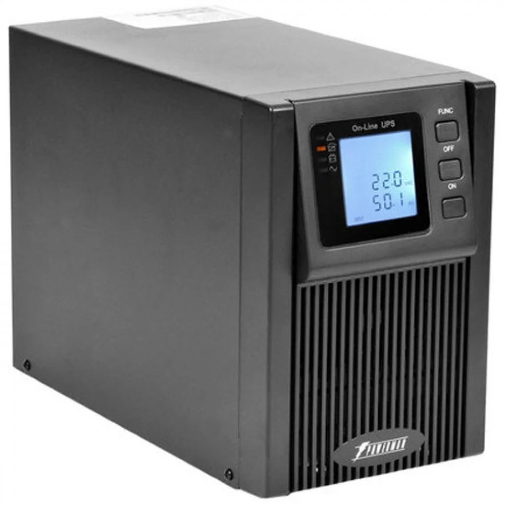 ИБП POWERMAN Online 1000, LCD, двойного преобразования, 1000ВА, 900Вт, 4 штуки IEC320 С13 с резервным питанием, USB, RS232, слот SNMP, разъем EPO, батарея 12В 9Ач 2 шт., 1 кабель для нагрузки C13/C1