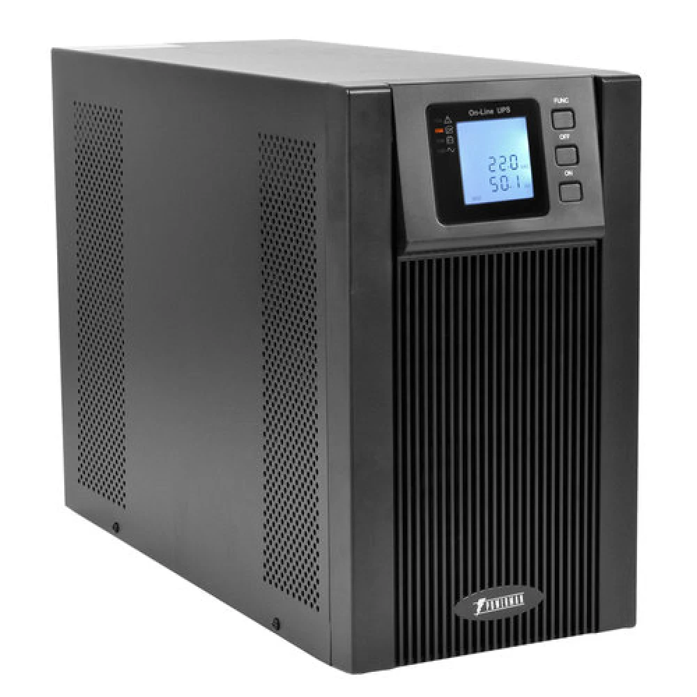 ИБП POWERMAN Online 2000, LCD, двойного преобразования, 2000ВА, 1800Вт, 8 штук IEC320 С13 с резервным питанием, USB, RS232, слот SNMP, разъем EPO, батарея 12В 9Ач 4 шт., 1 кабель для нагрузки C13/C1