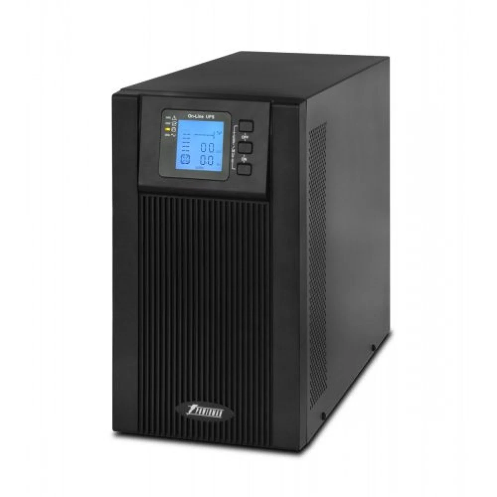 ИБП POWERMAN Online 3000, LCD, двойного преобразования, 3000ВА, 2700Вт, 3 евророзетки с резервным питанием, USB, RS232, слот SNMP, разъем EPO, батарея 12В 9Ач 6 шт., 285 х 445 х 570 мм., 28.6 кг./ U