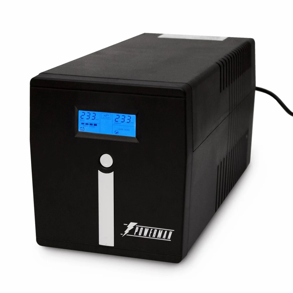 ИБП POWERMAN Smart Sine 1000, LCD, линейно-интерактивный, 1000ВА, 700Вт, 4 евророзетки с резервным питанием, USB, батарея 12В 7Ач 2 шт., 353мм х 149,3мм х 162мм, 9.2 кг./ UPS POWERMAN Smart Sine 100