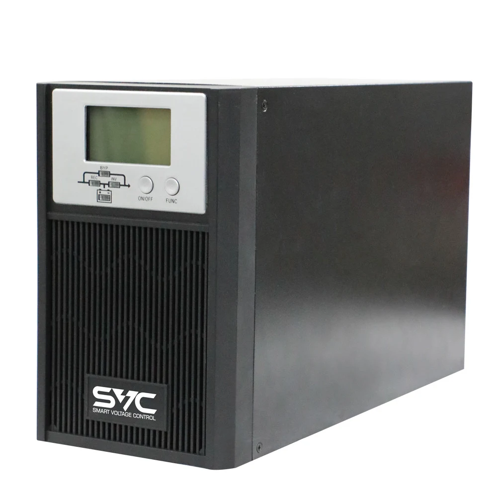 Источник бесперебойного питания, SVC, PTS-3KLN-LCD, Мощность 3000ВА/3000Вт, PTS-серия, On-Line, LCD\Интелектуальный слот\RS-232, USB порт, Диапазон работы AVR: 110-300В, Бат.: 12В/9Ah*8шт., Вентилят