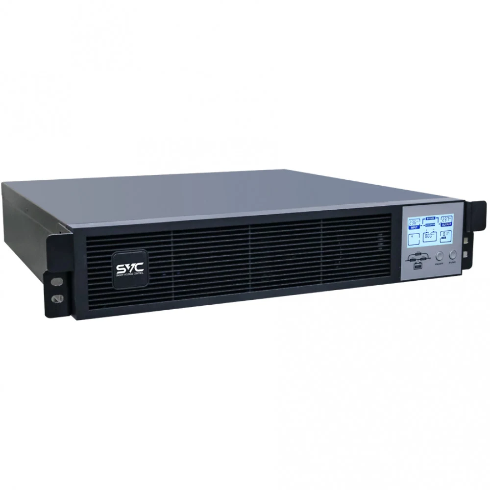 Источник бесперебойного питания, SVC, RT-2KLN-LCD, Мощность 2000ВА/2000Вт, Стоечный 19'' 2U, NRT-серия, On-Line, LED\Интелектуальный слот\RS-232, USB порт (B тип), Диапазон работы AVR: 110-300В, Бат