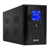 Источник бесперебойного питания, SVC, V-1200-L-LCD, Мощность 1200ВА/720Вт, Диапазон работы AVR: 165-275В, Бат.: 12В/7 Ач*2шт., 3 вых.: Shuko CEE7., Чёрный