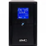 Источник бесперебойного питания, SVC, V-1500-L-LCD, Мощность: 1500ВА/900Вт, Диапазон работы AVR: 165-275В, Бат.: 12В/9 Ач*2шт., 3 вых.: Shuko CEE7, Чёрный