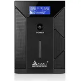 Источник бесперебойного питания, SVC, V-2000-F-LCD, Smart, USB, Мощность 2000ВА/1200Вт, Диапазон работы AVR: 175-275В, Бат.: 12В/9 Ач*2шт., 4 вых.: Shuko CEE7 , Чёрный