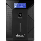 Источник бесперебойного питания, SVC, V-2000-F-LCD, Smart, USB, Мощность 2000ВА/1200Вт, Диапазон работы AVR: 175-275В, Бат.: 12В/9 Ач*2шт., 4 вых.: Shuko CEE7 , Чёрный