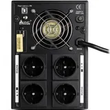 Источник бесперебойного питания, SVC, V-2000-F-LCD, Smart, USB, Мощность 2000ВА/1200Вт, Диапазон работы AVR: 175-275В, Бат.: 12В/9 Ач*2шт., 4 вых.: Shuko CEE7 , Чёрный