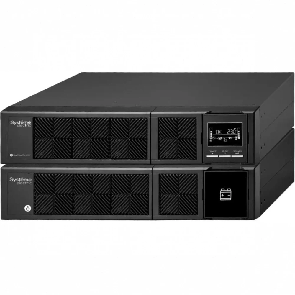 Источник бесперебойного питания Systeme Electric Smart-Save Online SRV, 2000VA/1800W, On-Line, Extended-run, Rack/Tower 4U(2U PM + 2U Battery), LCD, Out: 6xC13, SNMP Intelligent Slot, USB, RS-232