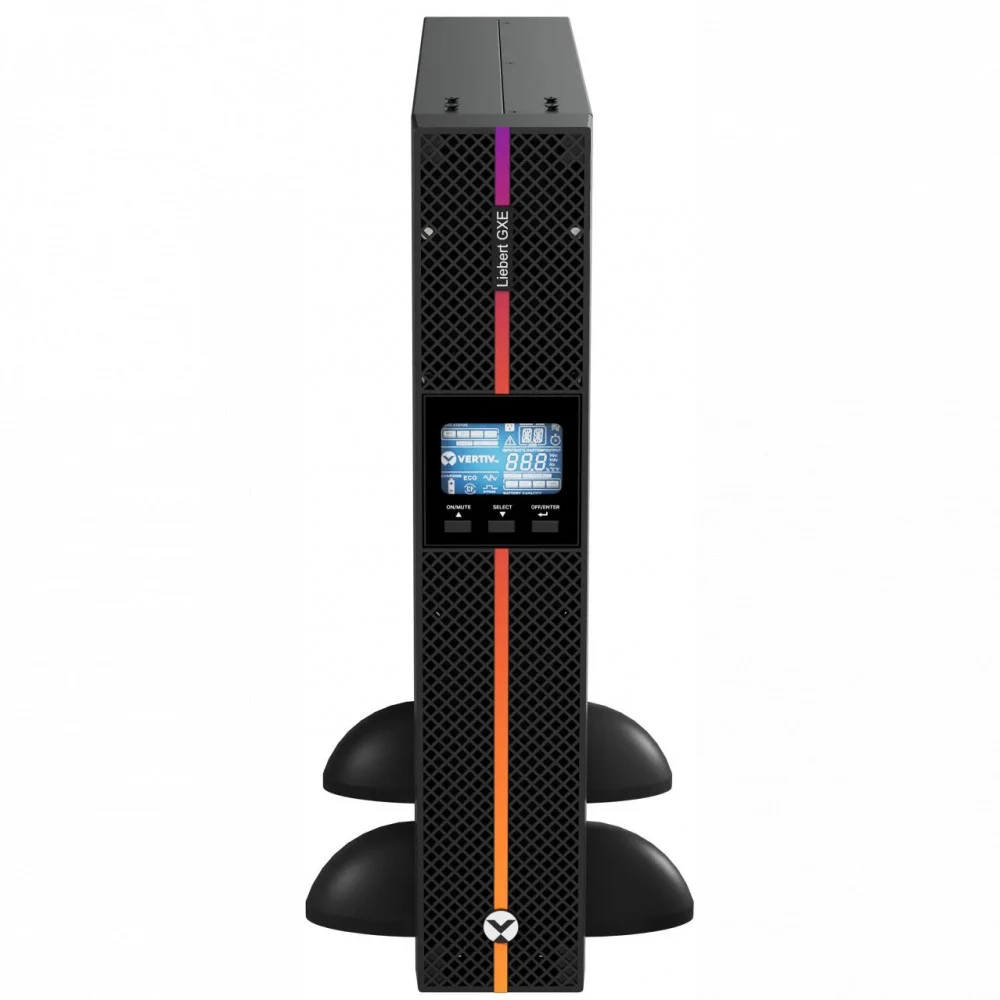 Liebert GXE UPS 3kVA 1ph UPS 230V Rack/Tower W/Batteries, C20 input/C13 x 8 output + C19 x 1, 2-year warranty, rack kit