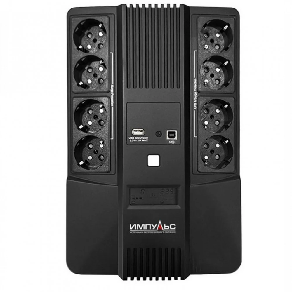 Источник бесперебойного питания Импульс Мастер, Интерактивная, 800 VA / 480 W, Tower, Schuko, LED, Serial+USB, USB