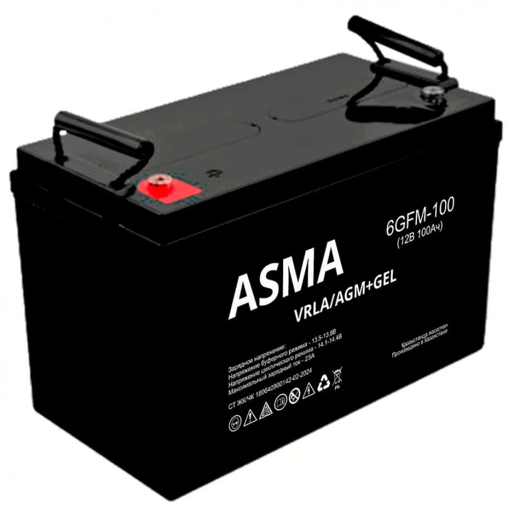 Аккумулятор ASMA GFM, 100 Ah, 307 х 168 х 211 (+2мм), 29,0кг., Болт М8