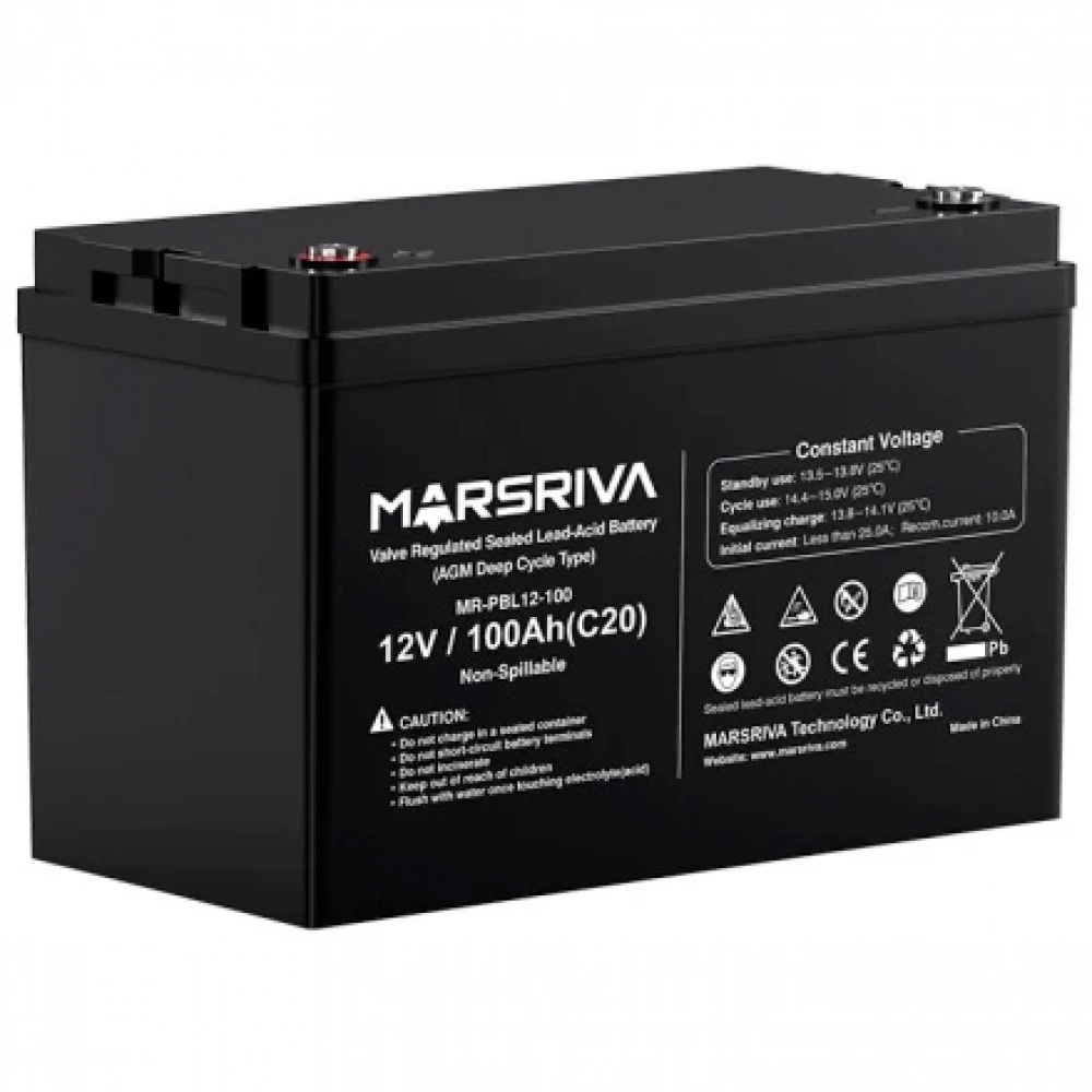 Герметичная свинцово-кислотная батарея MR-PBL12-100, 12B/100Ач, 28кг, MARSRIVA
