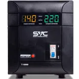 Стабилизатор (AVR), SVC, T-10000, 10000ВА/6000Вт, Диапазон работы AVR: 140-260В, Выходное напряжение: 220В +/-8%, Задержка включения, Клеммная колодка, LCD-дисплей, Защита: от перегрузки, короткого