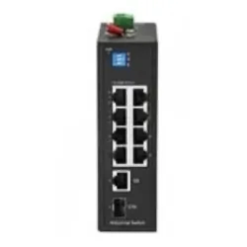 Коммутатор, BDCOM, IES200-LSTW1108P, Неуправляемый, 8 портов 10/100М RJ45, PoE 802.3af/at, бюджет 240W, 1 порт SFP, 1 порт GE RJ45, DC 48-55В, -40+75°C, DIN-rail, без блока питания