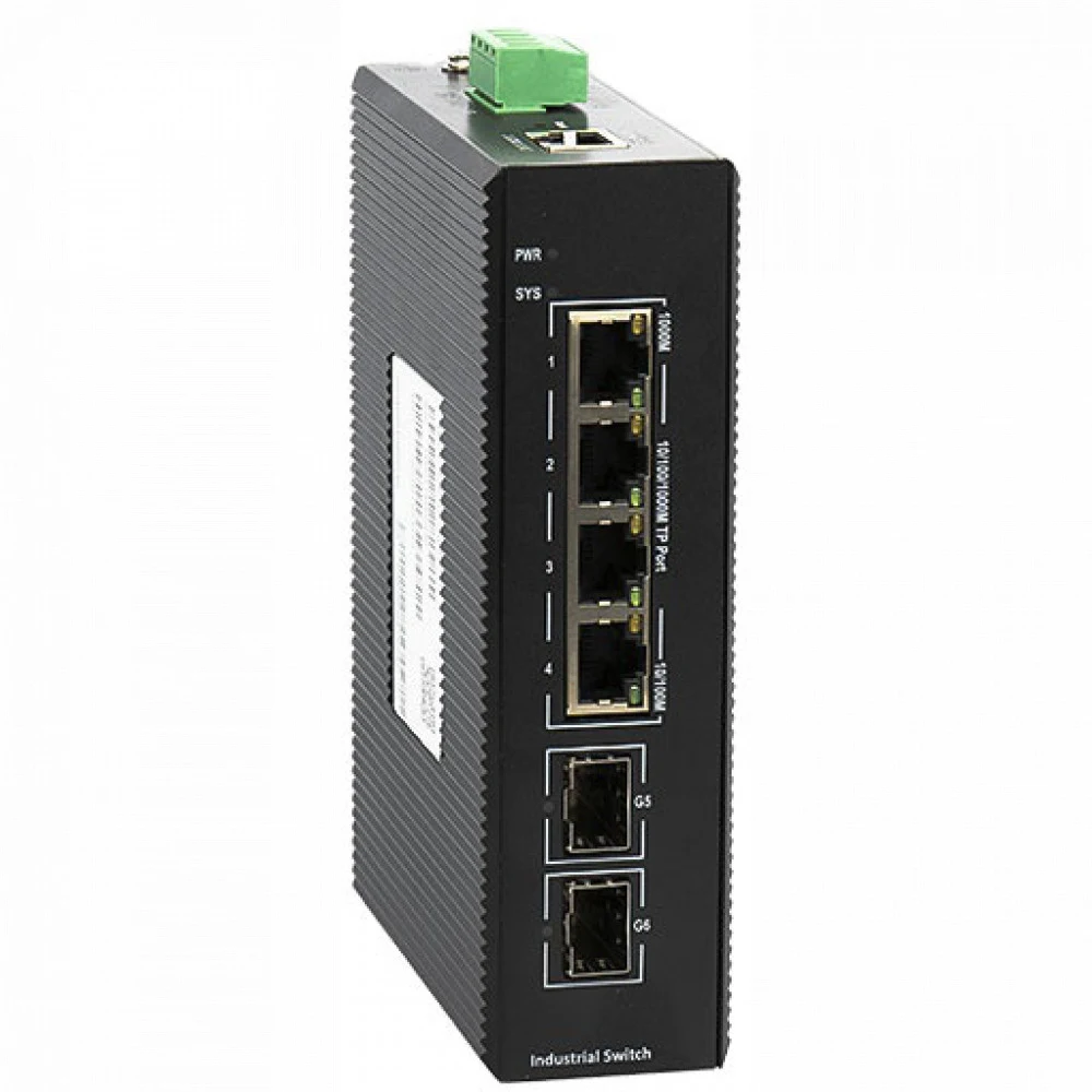 IES200-V25-2S4T Коммутатор Managed industrial switch with 2 Gigabit SFP ports and 4 Gigabit TX ports industrial DC 12~55V redundant dual power input operating temperature: -40~85°C lightning protect