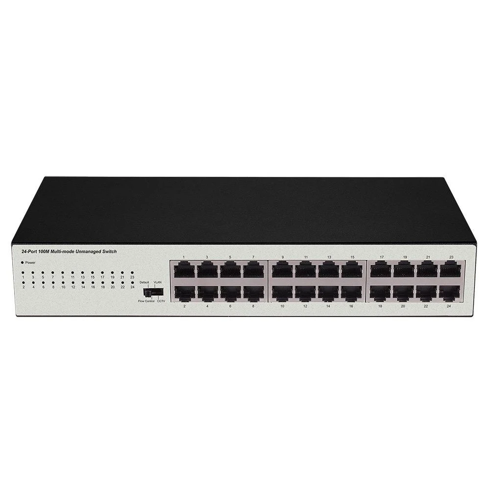 Коммутатор, BDCOM, S1024C, Неуправляемый, 24 порта 10/100M RJ45, Без вентилятора, Стоечный