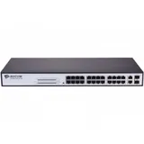Коммутатор, BDCOM, S1226-24P, Неуправляемый, 24 порта PoE 10/100M RJ45, 2 комбо порта 1000M RJ45/SFP, Бюджет PoE 370W, supports standard/VLAN/CCTVmode, Стоечный 1U