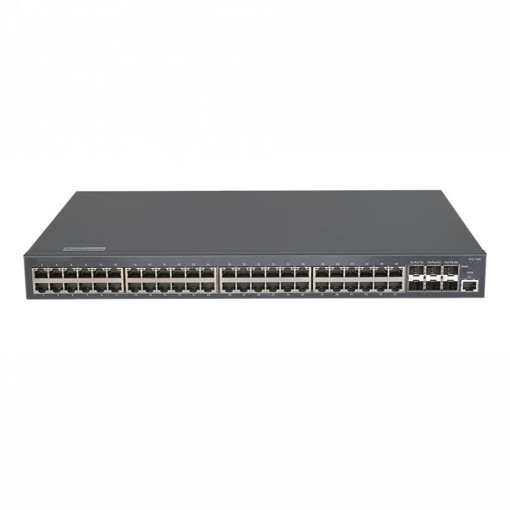 S2900-48P6X Коммутатор 48 GE POE ports, 6 10GE/GE SFP+ ports AC 370W POE power, or DC 740W POE power, the cooling fan, 1U, standard 19-inch rack-mounted installation, 1 console port