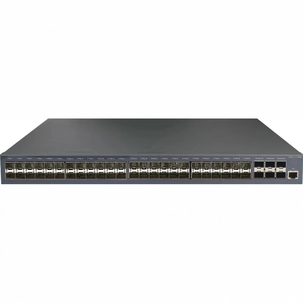 Коммутатор, BDCOM, S2900-48S6X, Управляемый L3, 48 портов SFP, 6 портов 10G SFP+, один блок питания AC-220V, с вентилятором охлаждения, 1U,, Стоечный