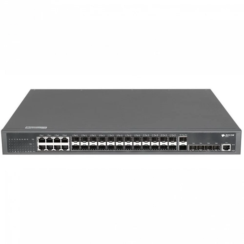 S3900-24S8T6X Коммутатор 24 100M/ 1000M SFP ports, 8 GE TX ports, 6 10GE/GE SFP+ ports 2 power slots with 1 hot-swap AC220V power supply the cooling fan, 1U, 19-inch rack-mounted installation, 1 RJ4