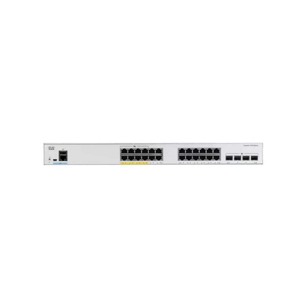 Коммутатор CISCO Catalyst 1000 24x 10/100 RJ-45 PoE+, 2x SFP/RJ-45 combo and 2 SFP uplinks, PoE+ 195W, Fanless, C1000FE-24P-4G-L