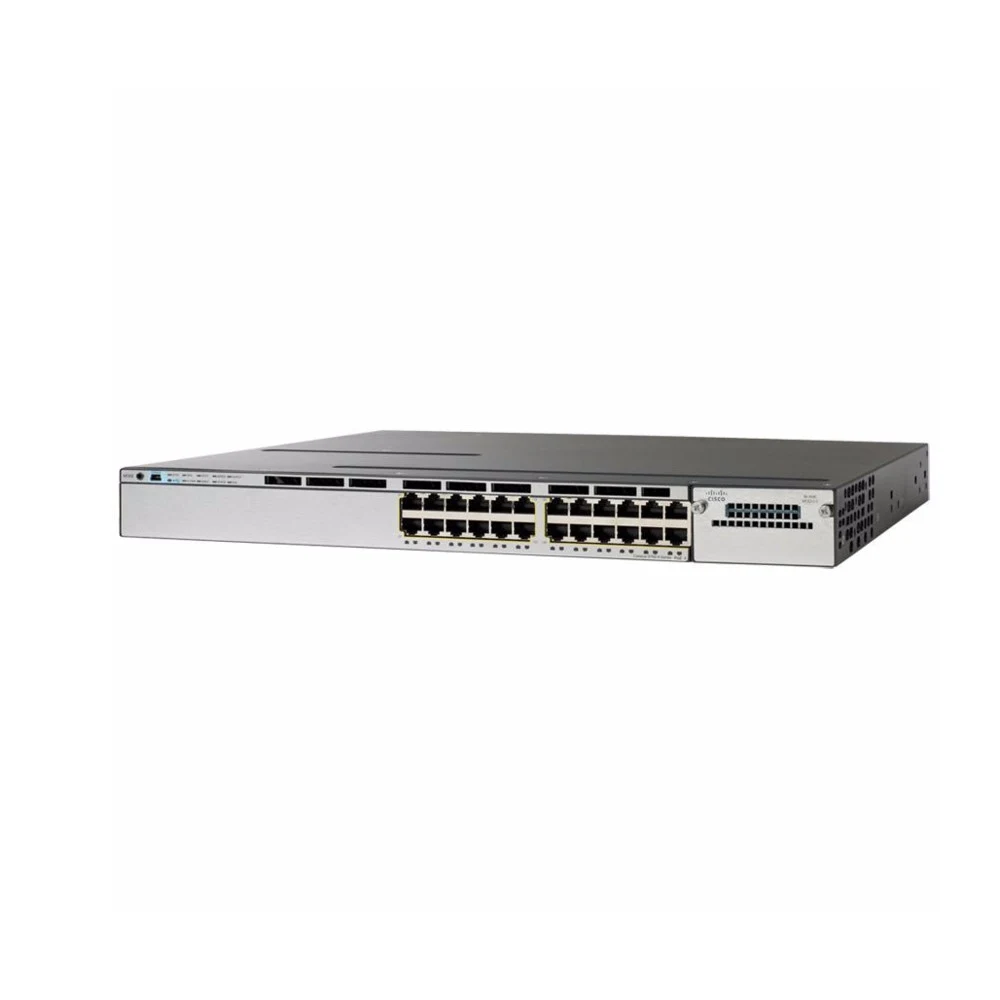 Stackable 24 10/100/1000 Ethernet ports, with 350WAC power supply 1 RU, IP Base feature set